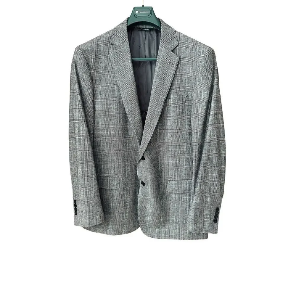 Brooks Brother’s Men’s Gray Glen Plaid Wool Blend Suit Jacket & Pants Size 46L